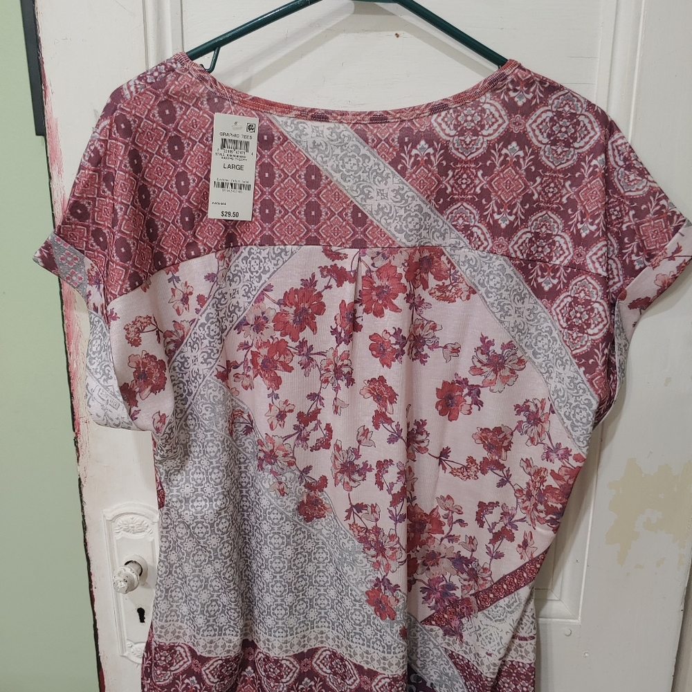 Style & Co Shirt Tee Floral Dress/Casual Women's BNWT - Picture 6 of 9